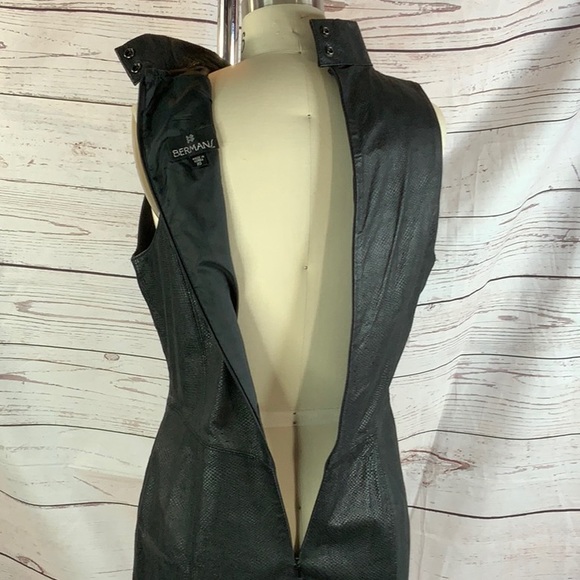 Bermans real leather python like texture pencil sheath dress - Picture 7 of 9